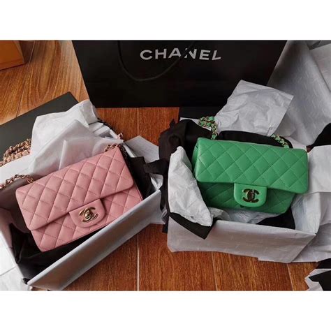 chanel cf mini green